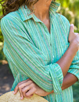 RORY Green Multi Stripe, Italian Classic Linen
