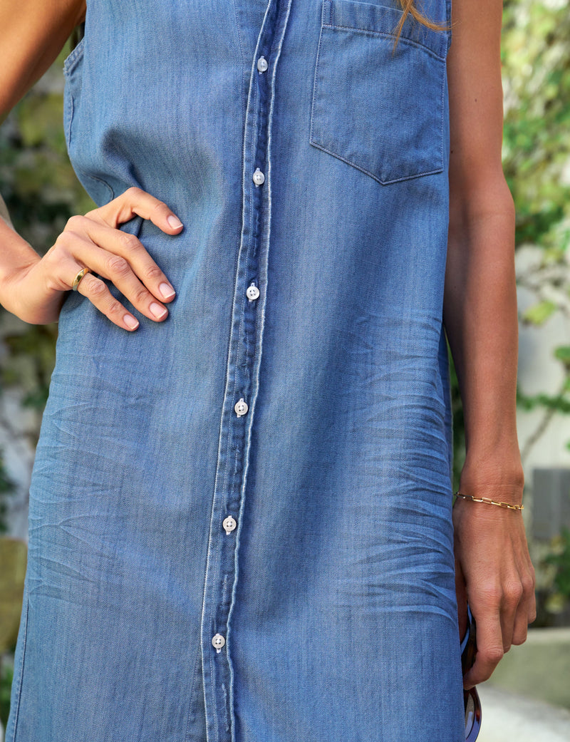 RORY SLEEVELESS Vintage Stonewashed Indigo, Famous Denim