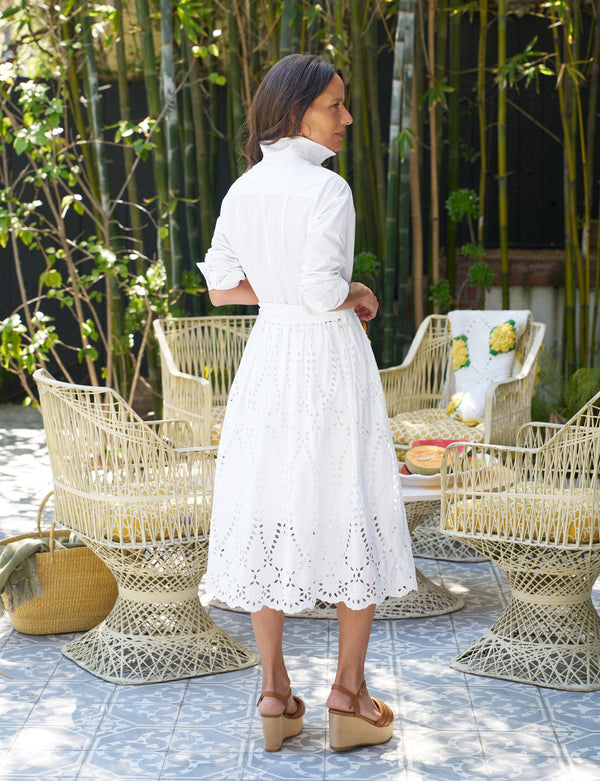 GRACE DRESS White, Eyelet Cotton