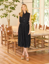 GRACE SLEEVELESS DRESS Black, Eyelet Cotton