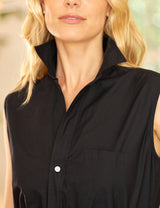 GRACE SLEEVELESS DRESS Black, Eyelet Cotton