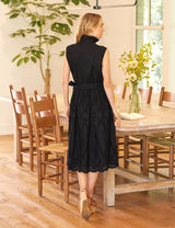 GRACE SLEEVELESS DRESS Black, Eyelet Cotton