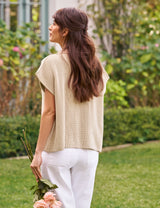 MONTECITO VEST Sand, Pure Italian Cotton