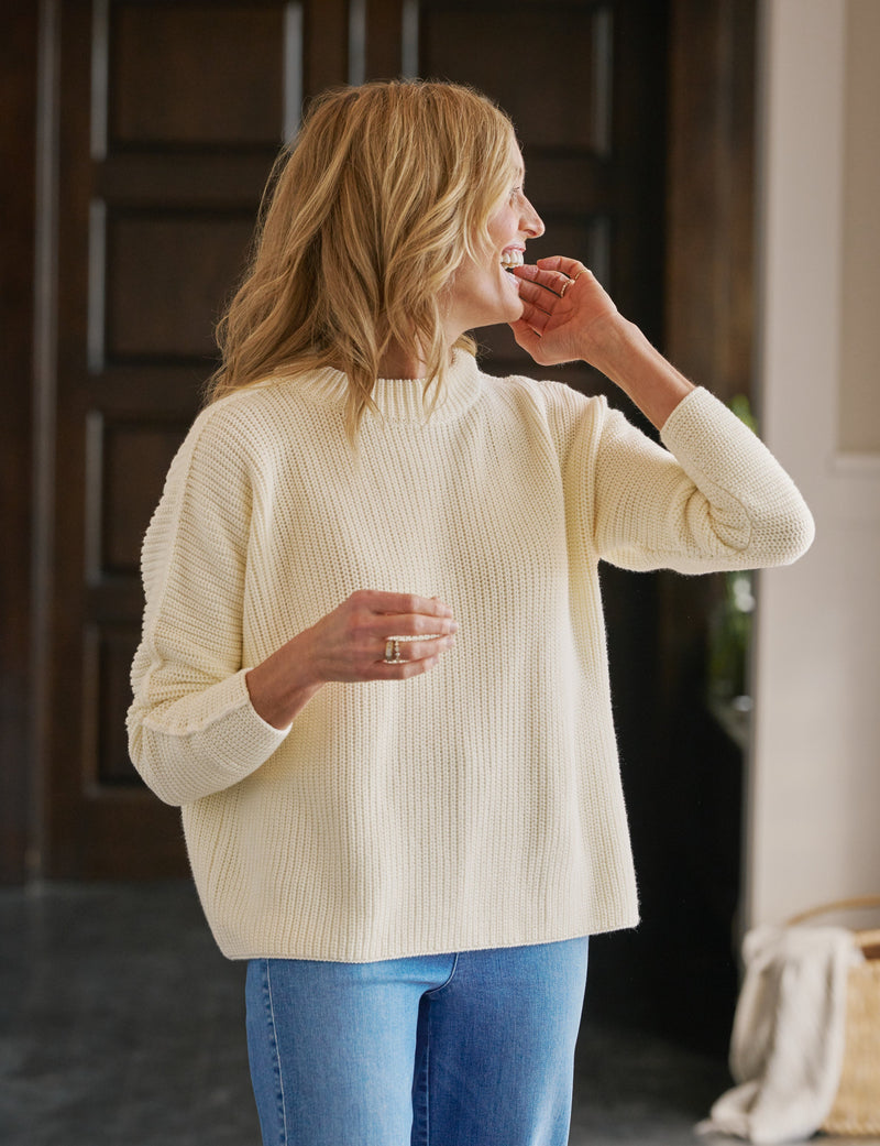 MONTECITO SWEATER Cream, Pure Italian Cotton