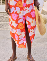 RORY Orange and Pink Floral, Italian Classic Linen