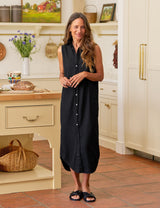 RORY SLEEVELESS Overdye Black Wash, Famous Denim