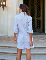 SOUTHERN IRELAND Blue and White Stripe, Italian Performance Linen