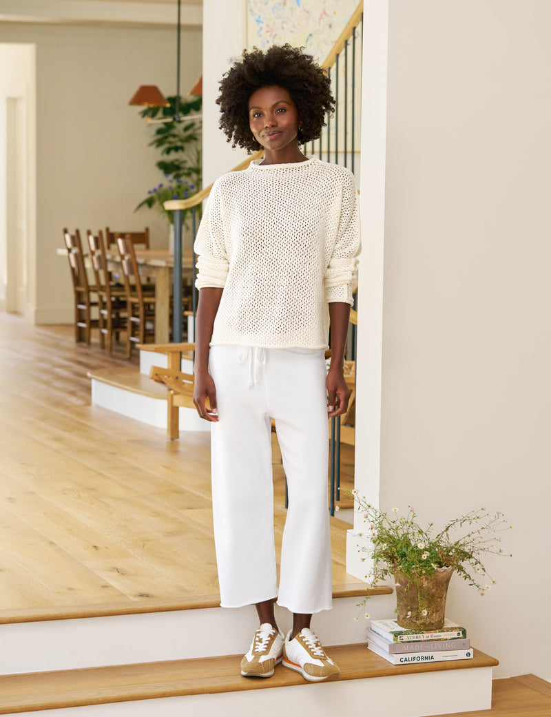 MONTEREY POINTELLE Ivory, Pure Italian Cotton