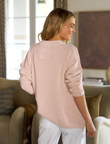 MONTECITO SWEATER Vintage Rose, Pure Italian Cotton