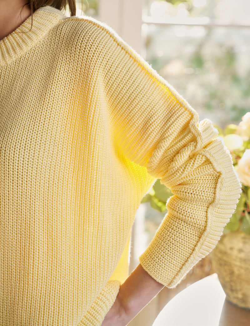 MONTECITO SWEATER Daffodil, Pure Italian Cotton