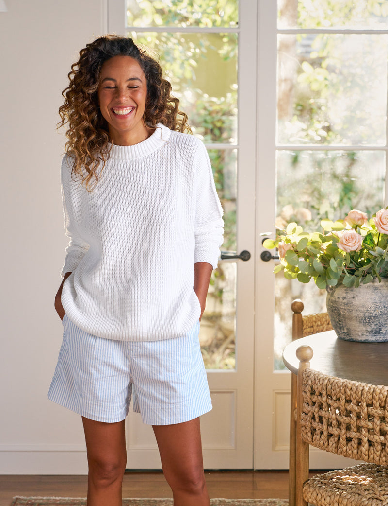 MONTECITO SWEATER White, Pure Italian Cotton