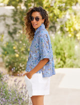 ROSIE Blue Floral, Italian Classic Linen