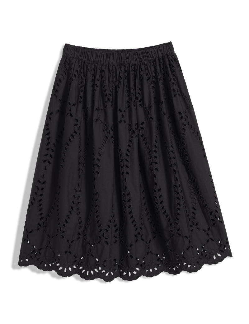 GRACE SKIRT Black, Eyelet Cotton
