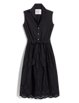 GRACE SLEEVELESS DRESS Black, Eyelet Cotton