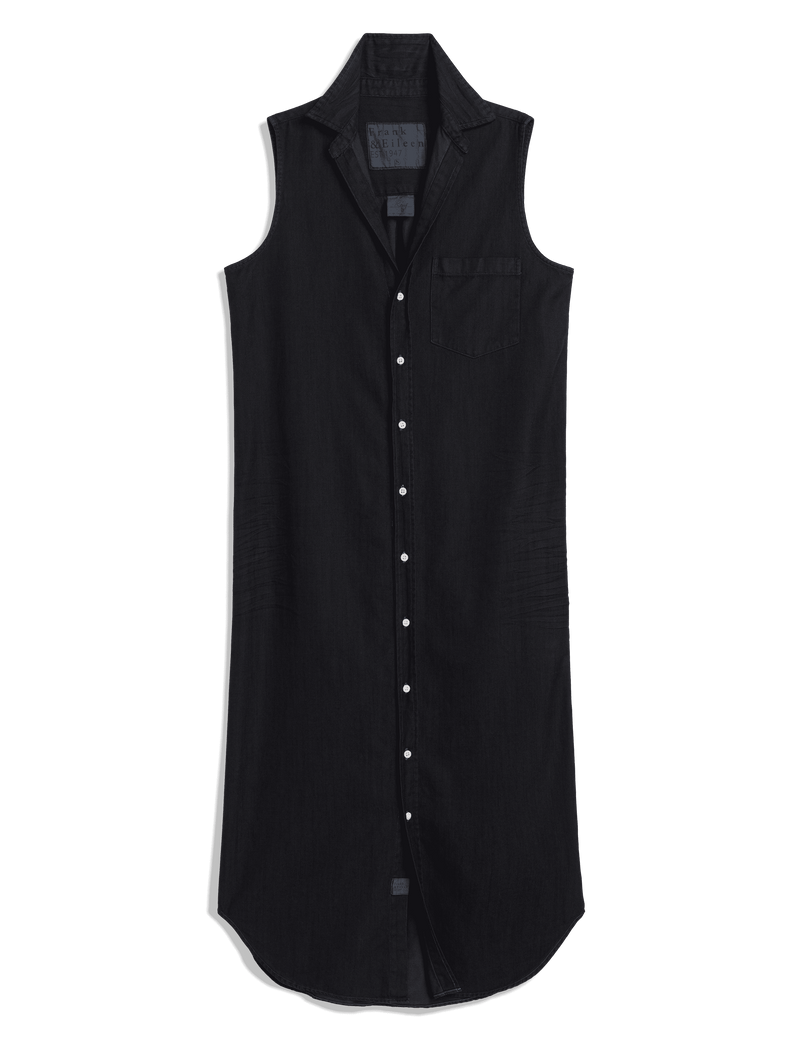 RORY SLEEVELESS Overdye Black Wash, Famous Denim
