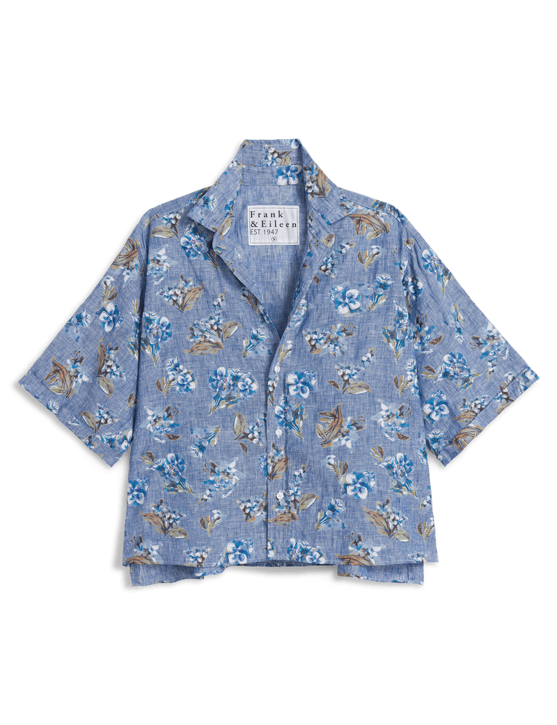 ROSIE Blue Floral, Italian Classic Linen
