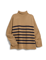 MONTEREY Camel with Navy Stripe, Pure Italian Cotton