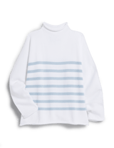MONTEREY White with Ice Stripe, Pure Italian Cotton