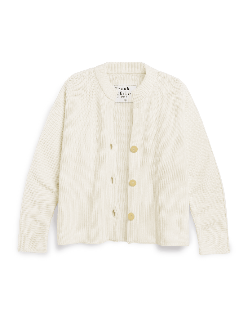 MONTECITO CARDIGAN Ivory, Pure Italian Cotton
