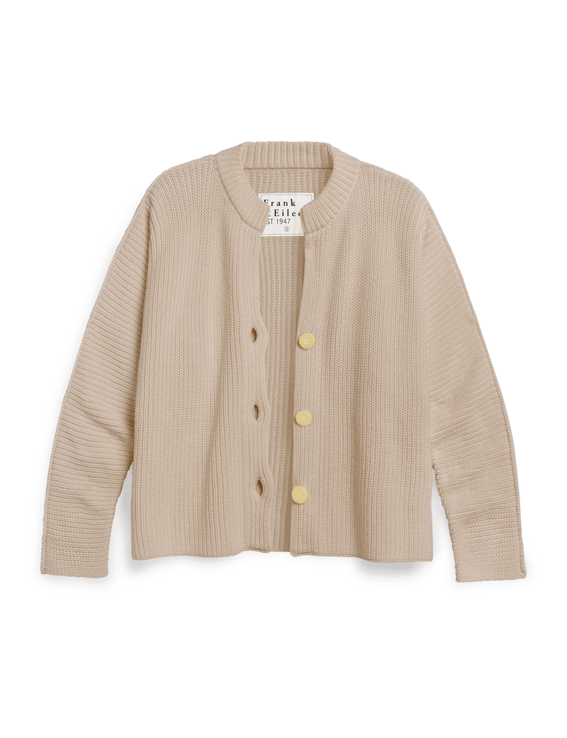 MONTECITO CARDIGAN Sand, Pure Italian Cotton